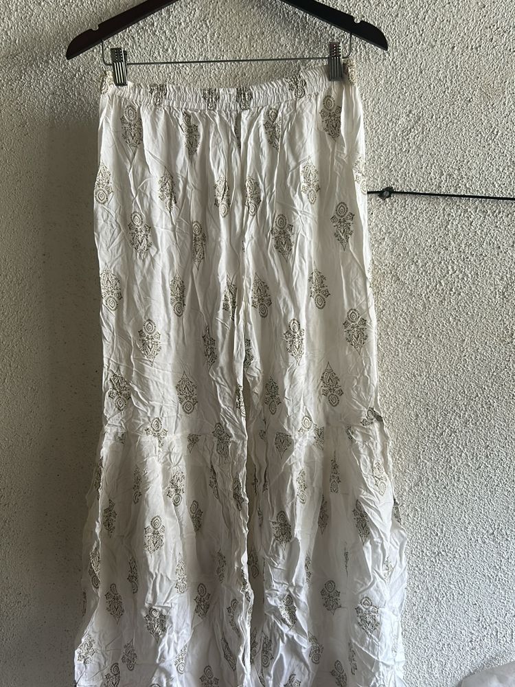 No Flaws- Brand New White Palazo SHARARA