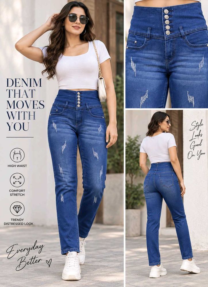 26, 28 size High Waist Distressed Denim Jeans