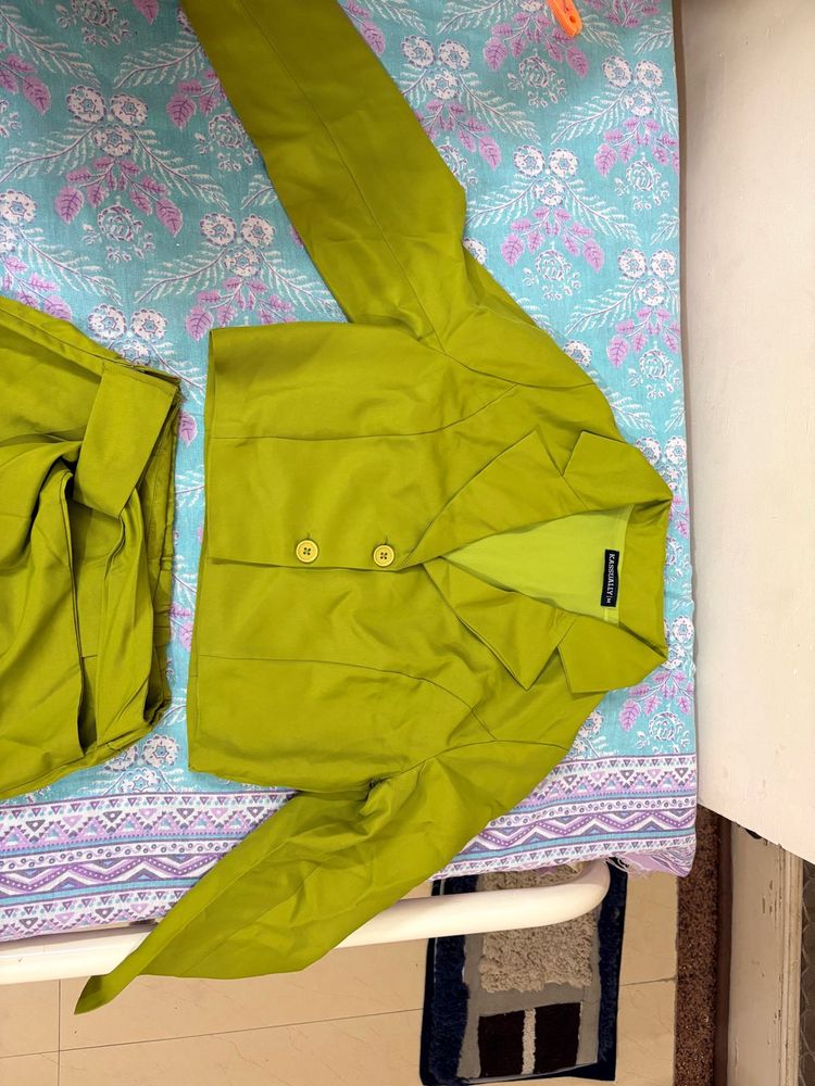 Lime Green co ord set with skirt