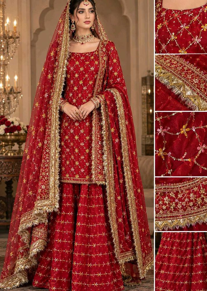 pakistani heavy embroider work kurta garara set