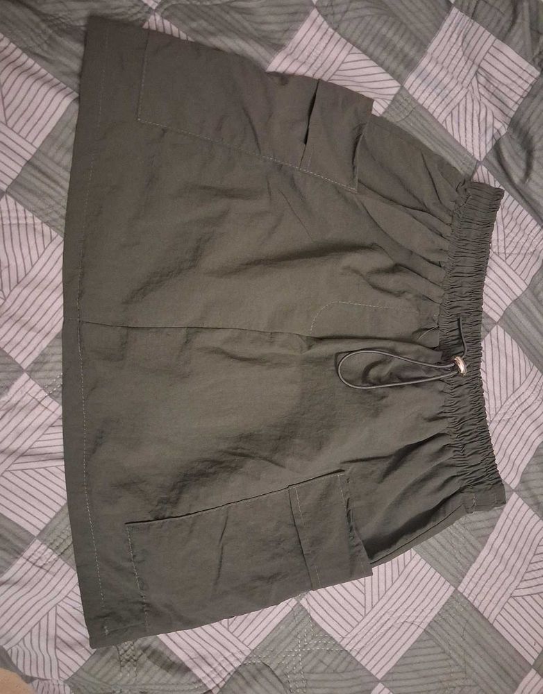 Short Drawstring Cargo Skirt