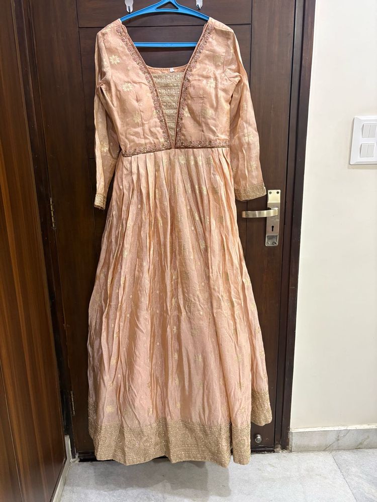 Elegant Peach Ethnic Gown