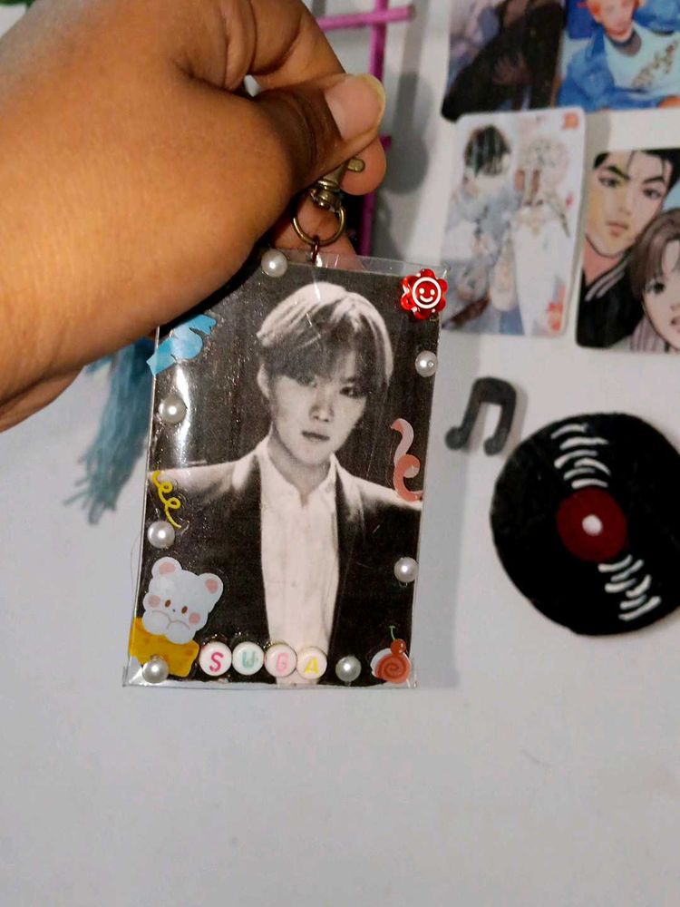 K-pop BTS suga photocard Keychain✨