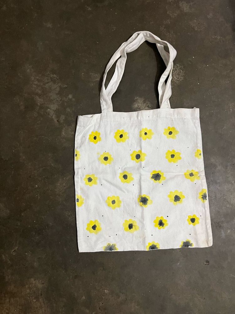 Handmade Yellow Floral Tote Bag