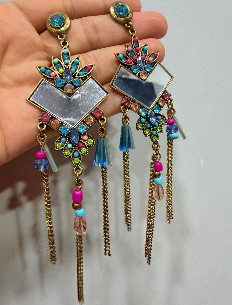 Bohemian Mirror Dangle Earrings