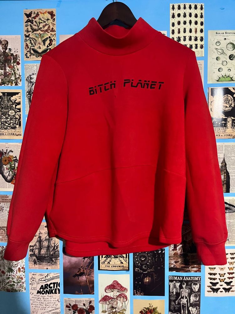 Red "Bitch Planet" Mock Neck Sweatshirt