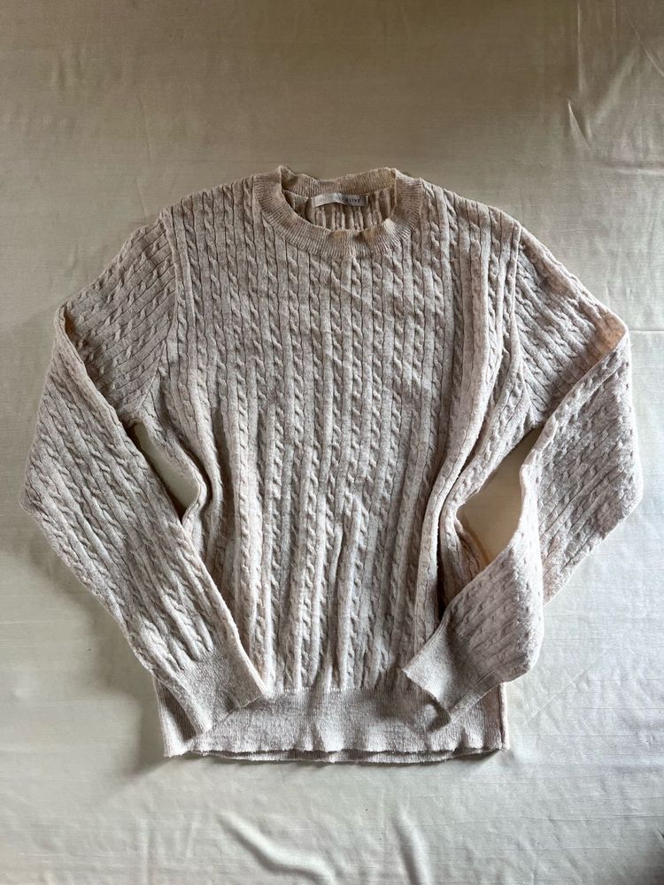 Cream Cable Knit Sweater