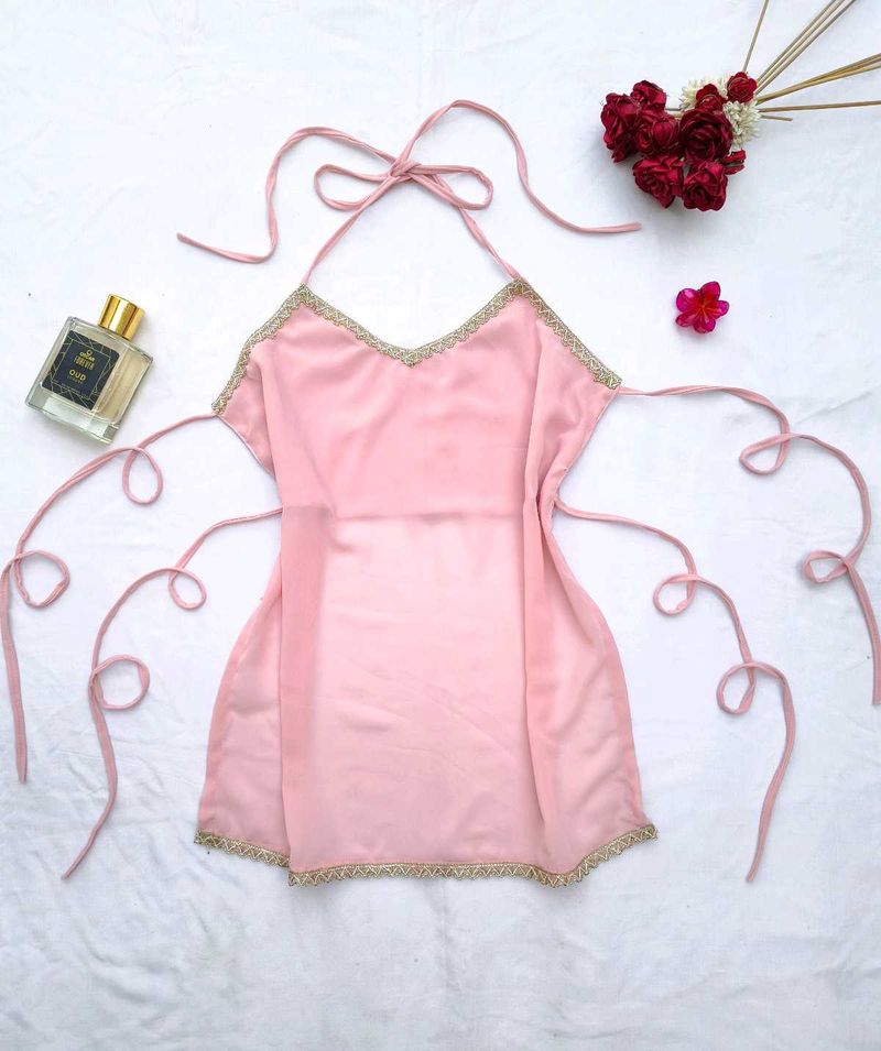 Y2k Fairy halter backless top🦢🩷