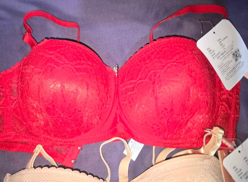 push up Lace Bra - Red