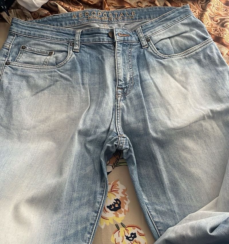 A Blue Straight Fit Jeans