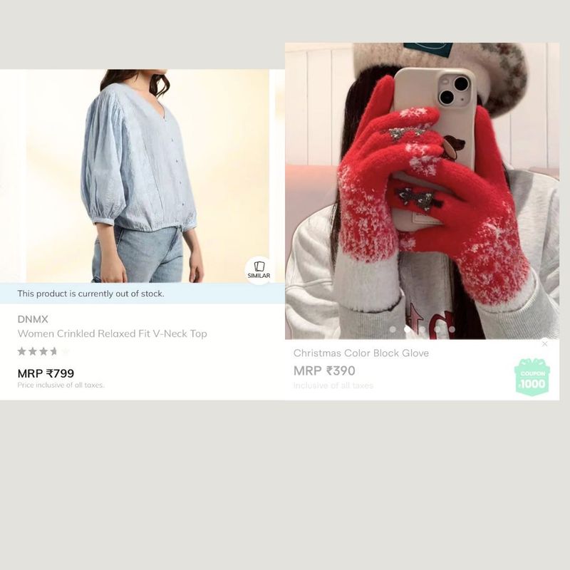 combo of (top and glove)