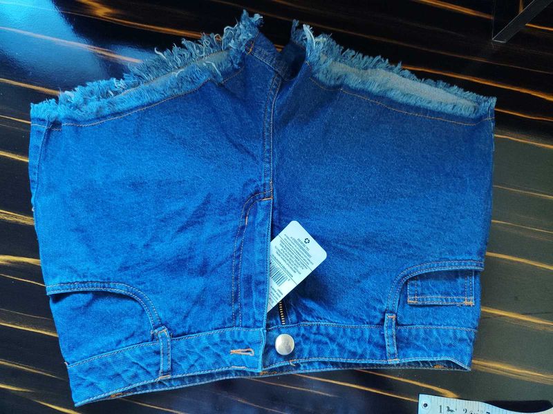 Navy Blue Denim Shorts