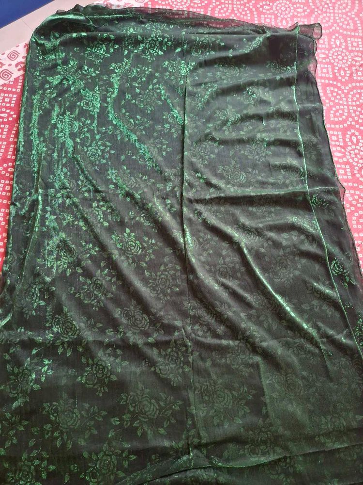 Elegant Green Floral Saree