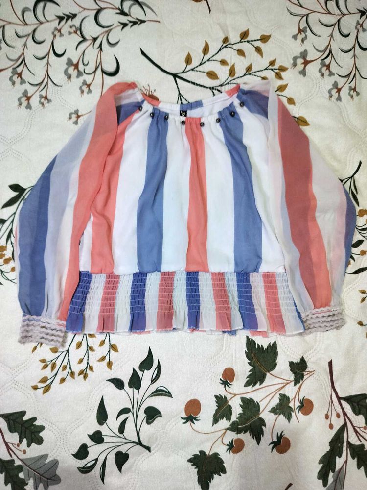 Striped Sheer Top