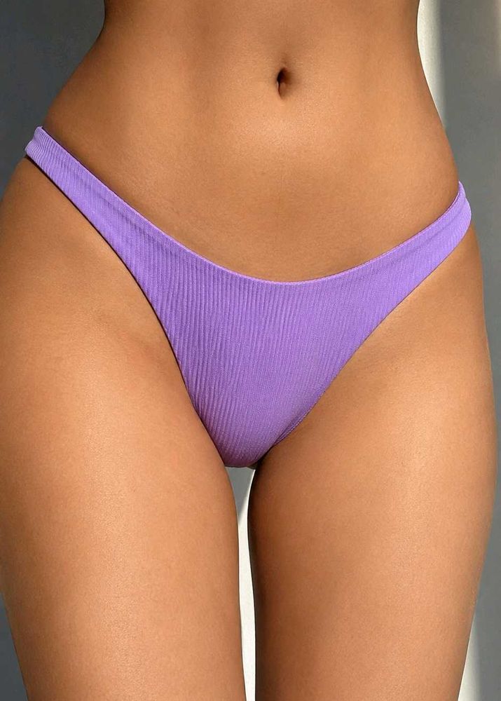 Purple Ribbed Bikini Panty