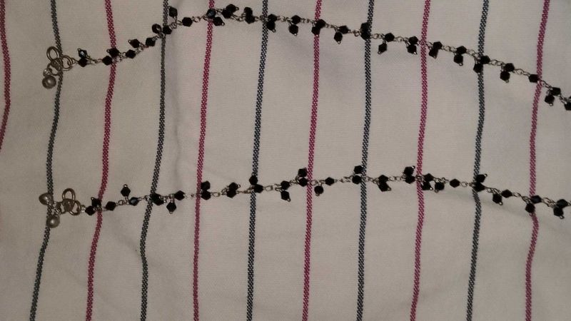 Anklet With Black Beads