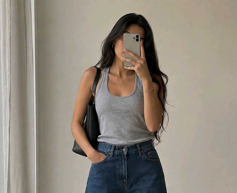 Grey Racerback Tank Top