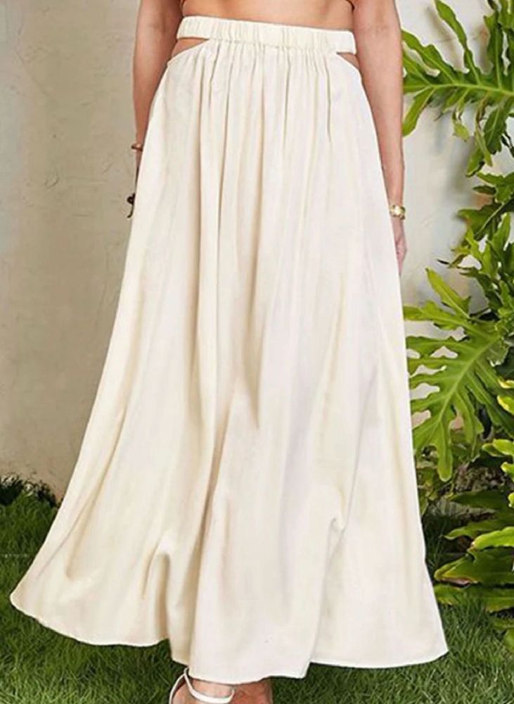 Flowy Cut-Out Maxi Skirt &amp; Black dress combo