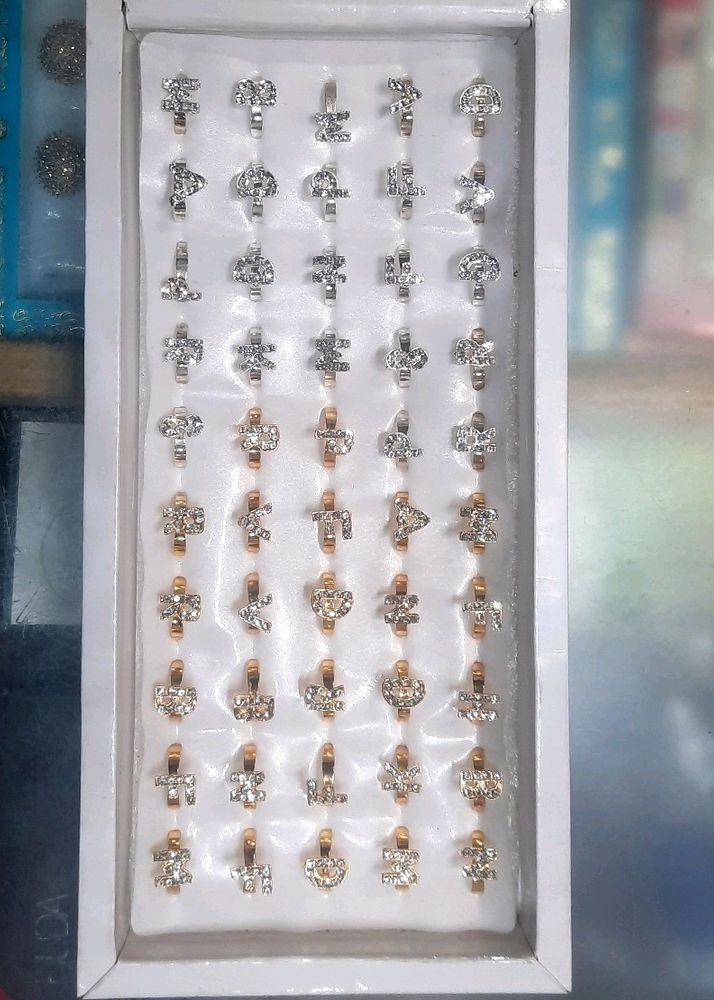 Alphabet Finger Rings. Adjustable. Pack Of 50