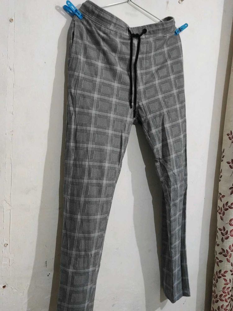 Gray Plaid Trousers