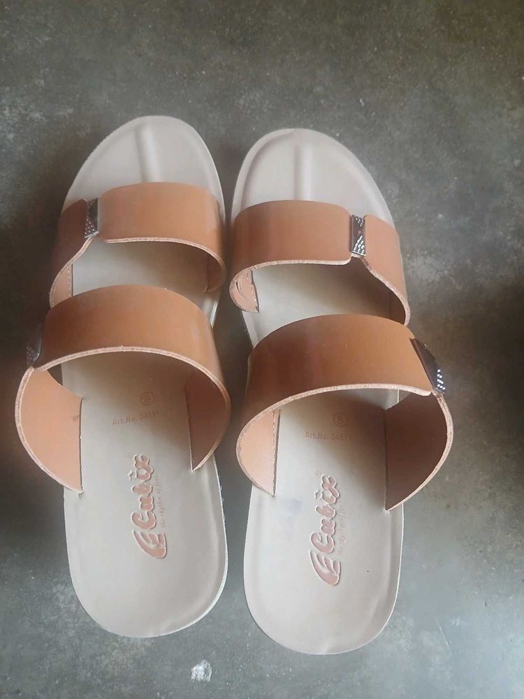 Comfortable Tan Slides for Women