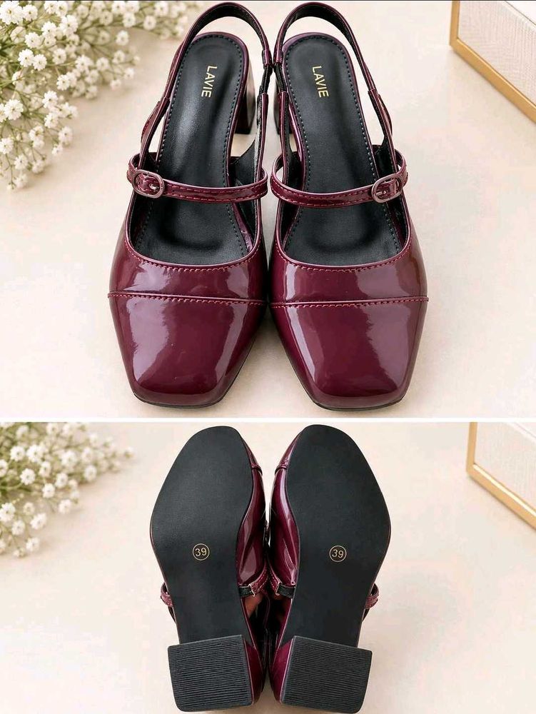 Chic Burgundy Slingback Heels