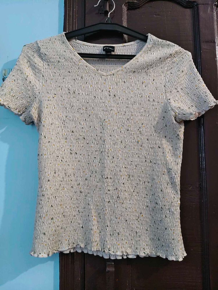 Smocked Floral V-Neck Top❤️