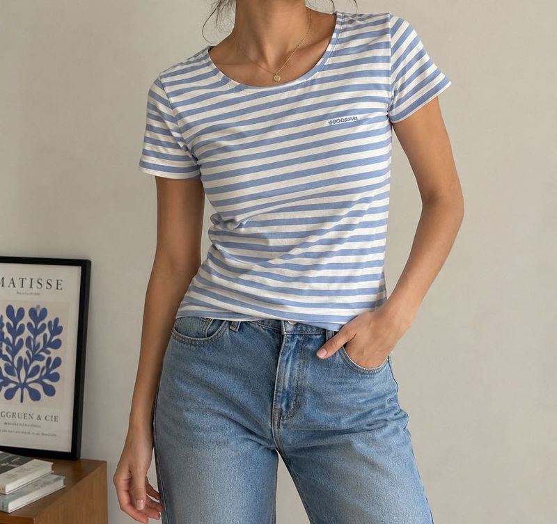 Blue &amp; White Striped T-Shirt