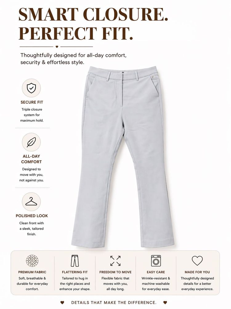 Light Blue Flared Comfort Pants