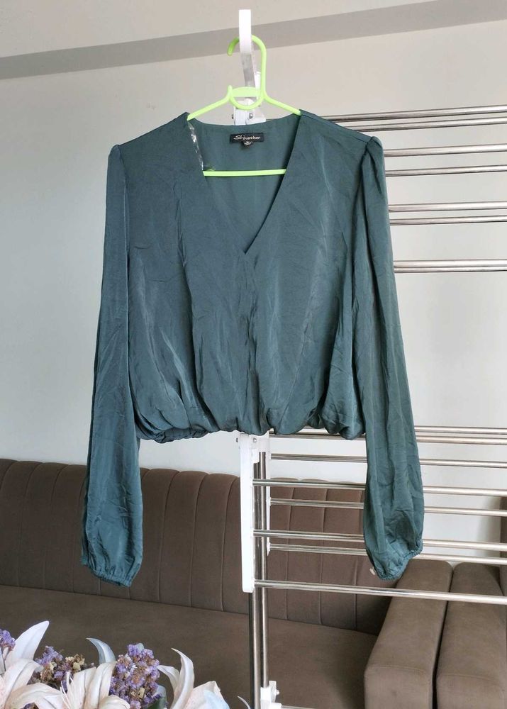 Teal Long Sleeve Blouse
