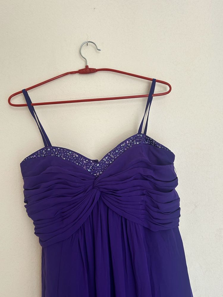 Elegant Purple Embellished Dress