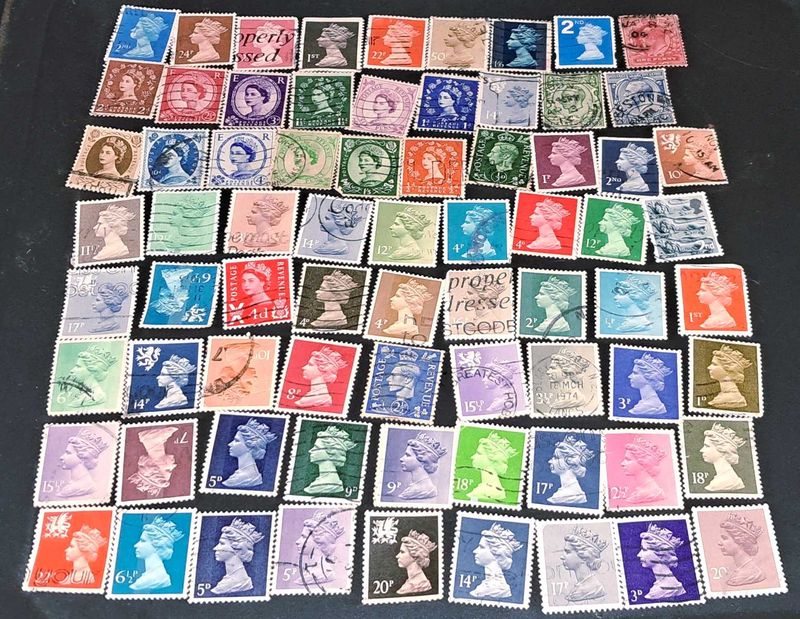 70+ Vintage Queen Elizabeth II Postage Stamps
