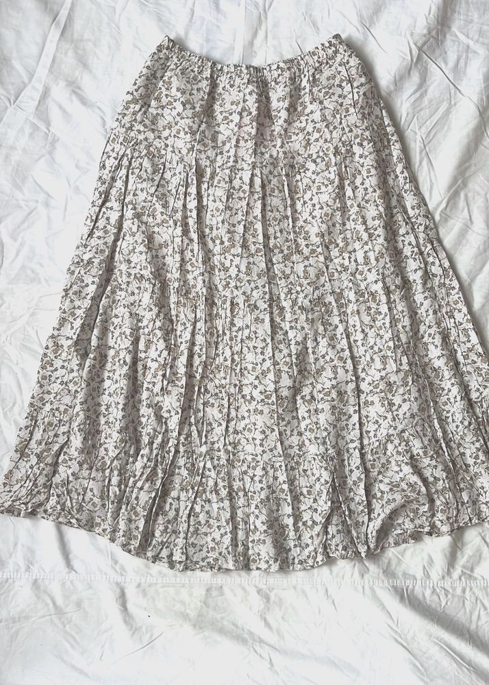 Floral Print Midi Skirt