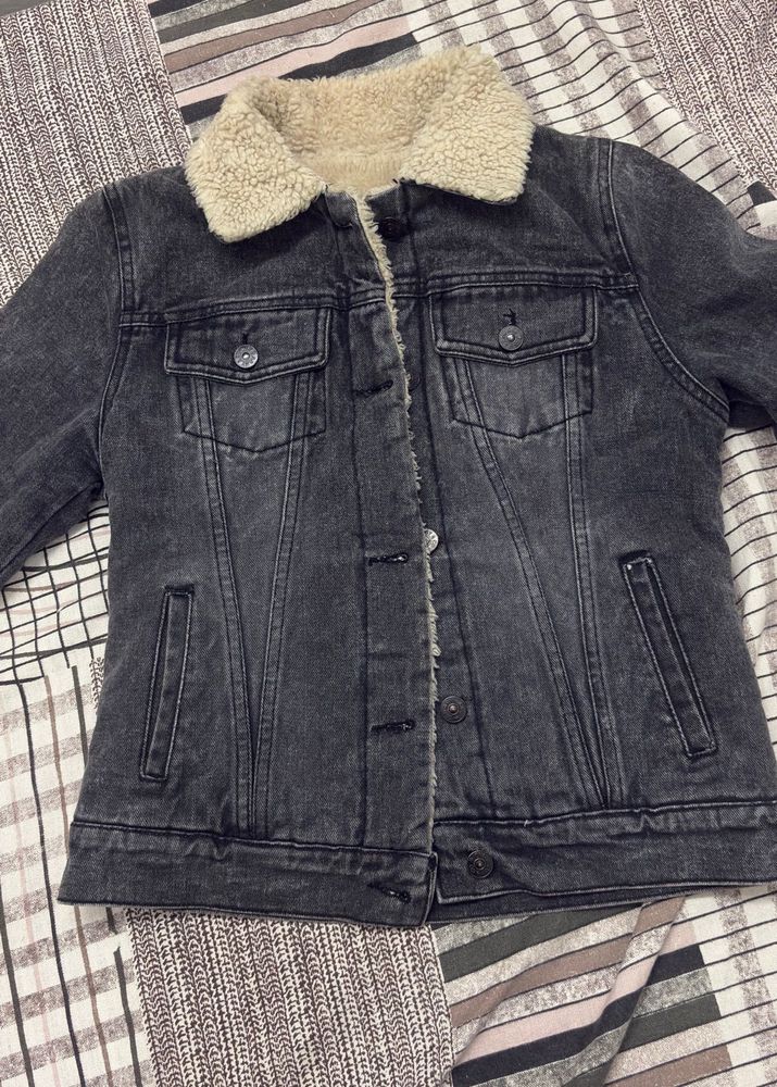 Sherpa Collar Denim Jacket