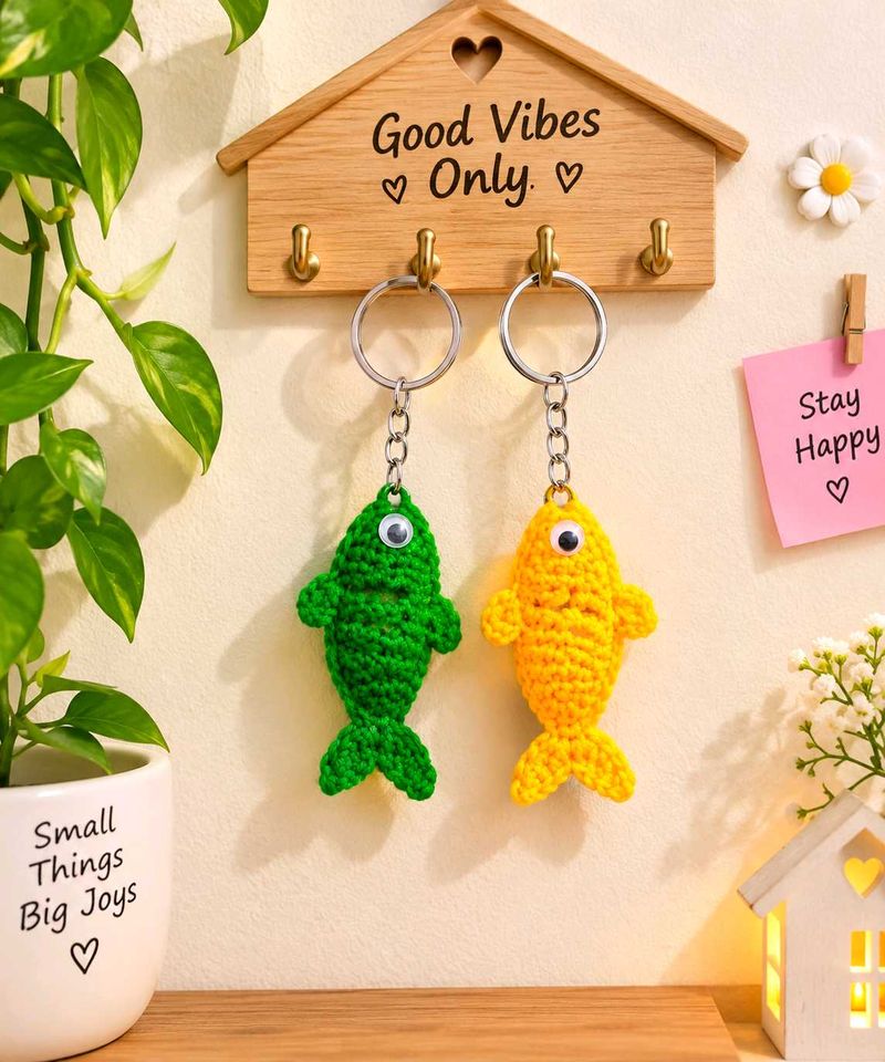 Handmade Crochet Fish Keychains