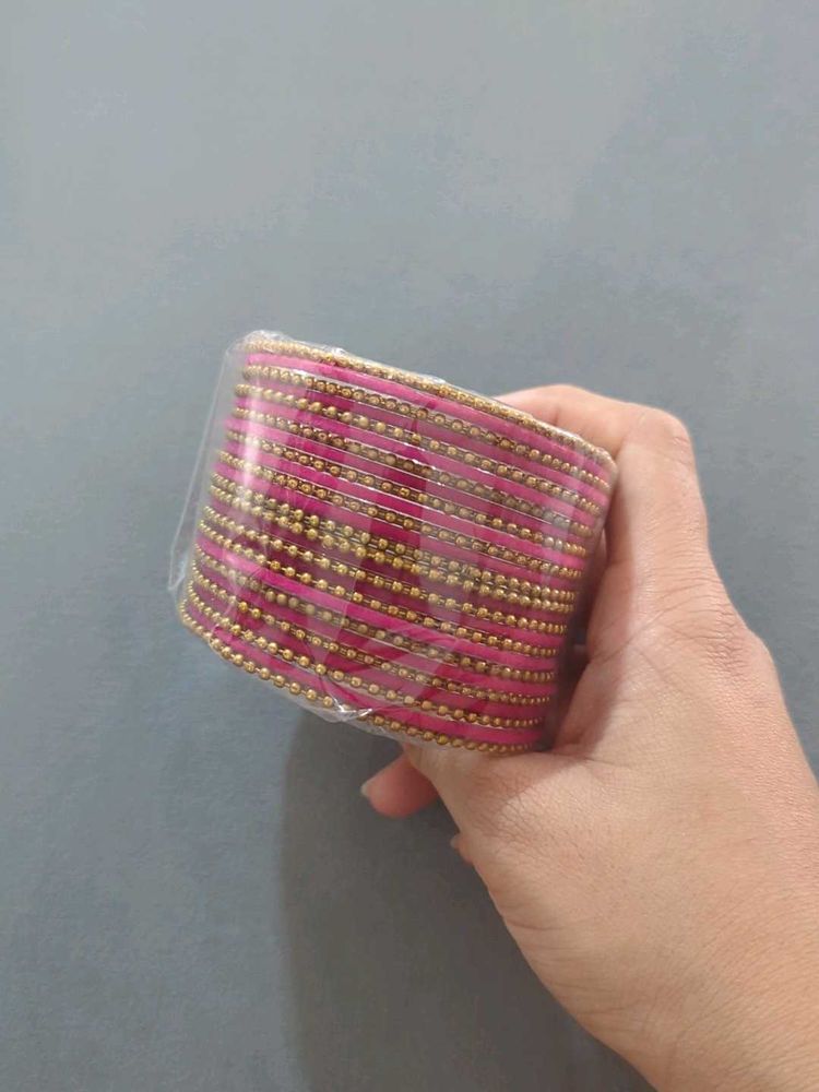 New Pink &amp; Gold Bangle Set of 26 bangles