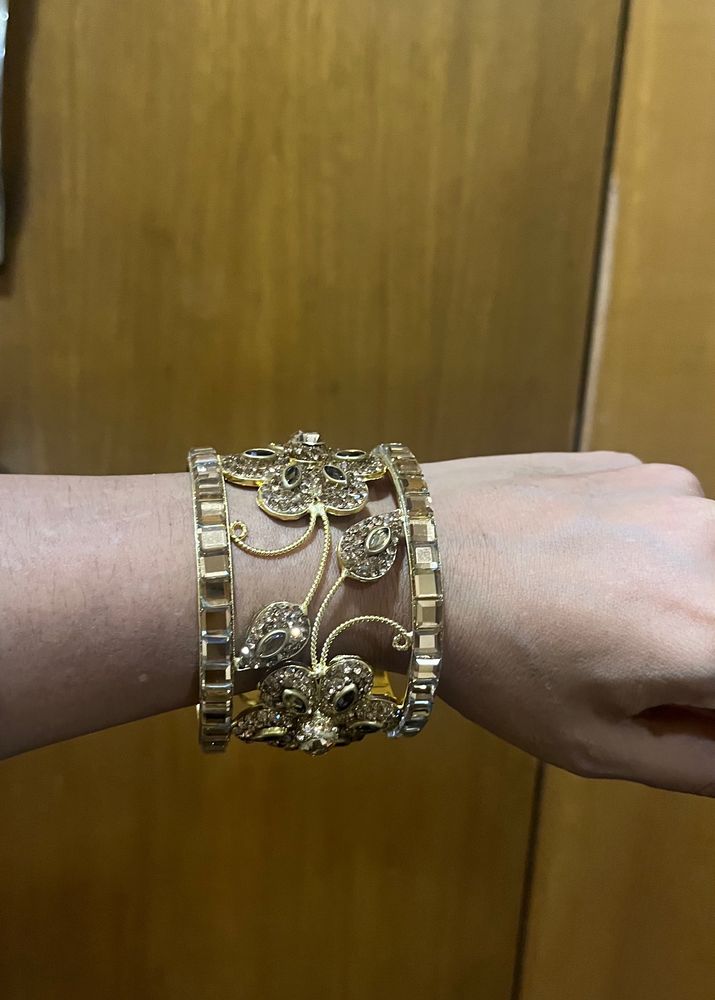Gold Floral Cuff Bracelet