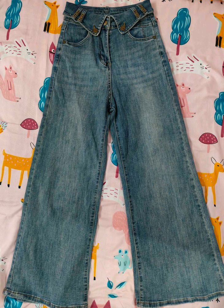 Wide Leg Denim Jeans