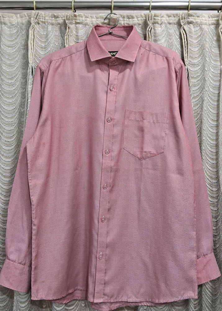 Men's Pink Long Sleeve Dress Shirt