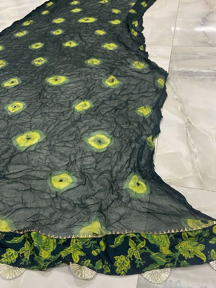 Green Printed Dupatta
