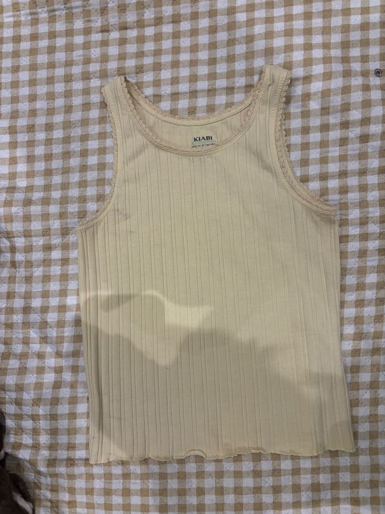 butter yellow cute cropped vest