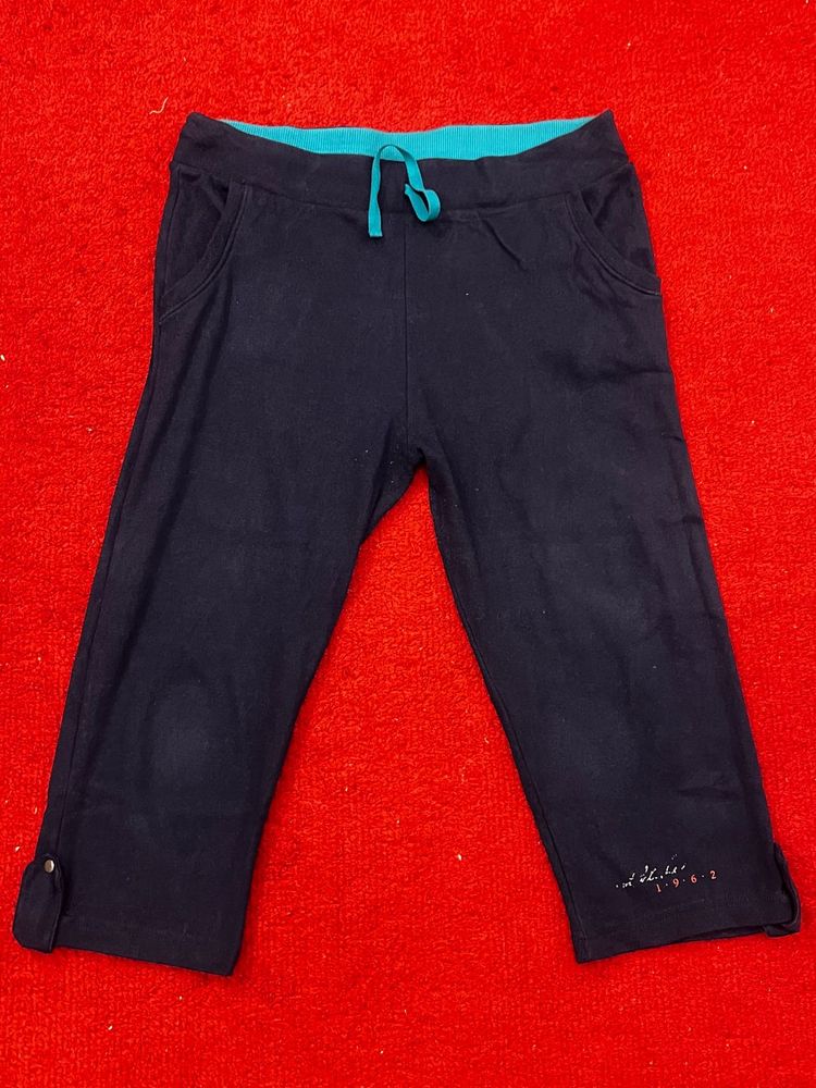 Navy Blue Capris with Drawstring Waist