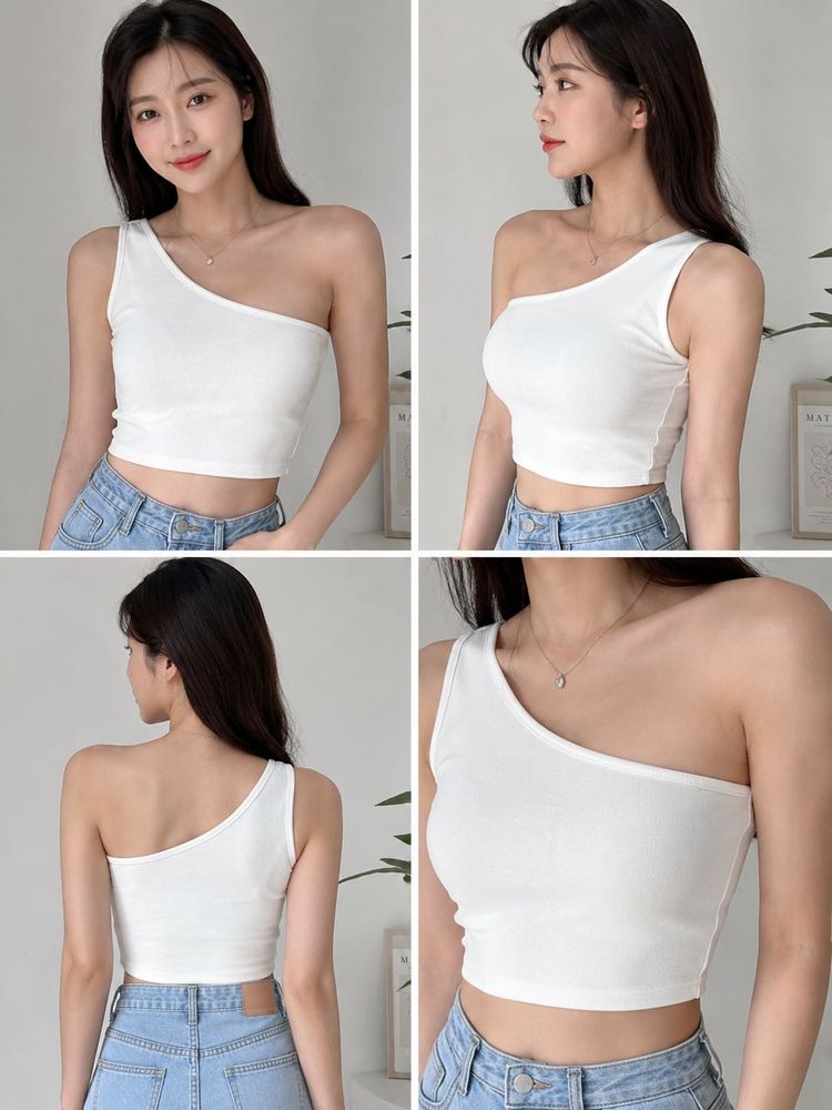 Chic White One-Shoulder Crop Top