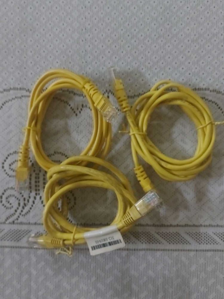 Yellow Ethernet Network Cable (Lot of 3)