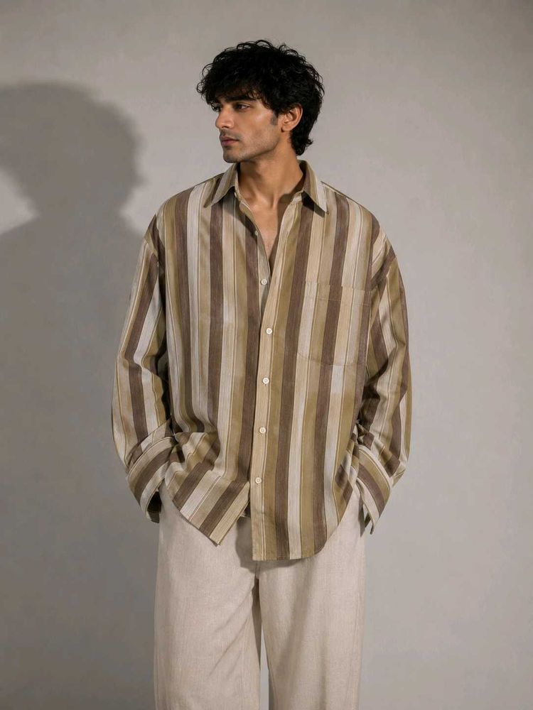 Men's Striped Button-Down Shirt