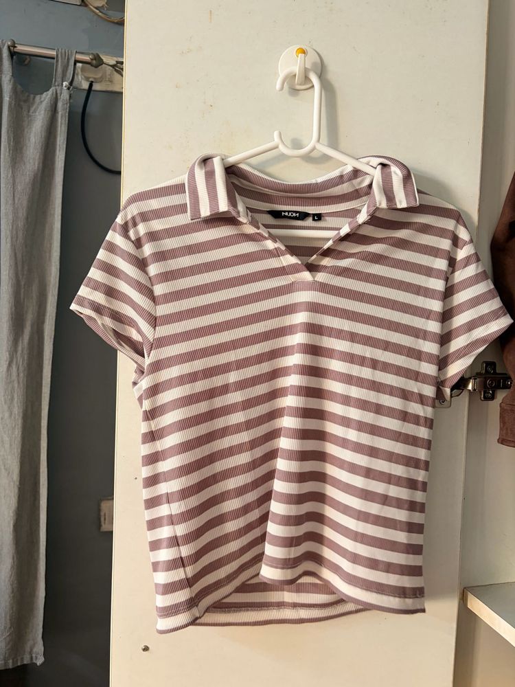 Striped Collared Polo Shirt