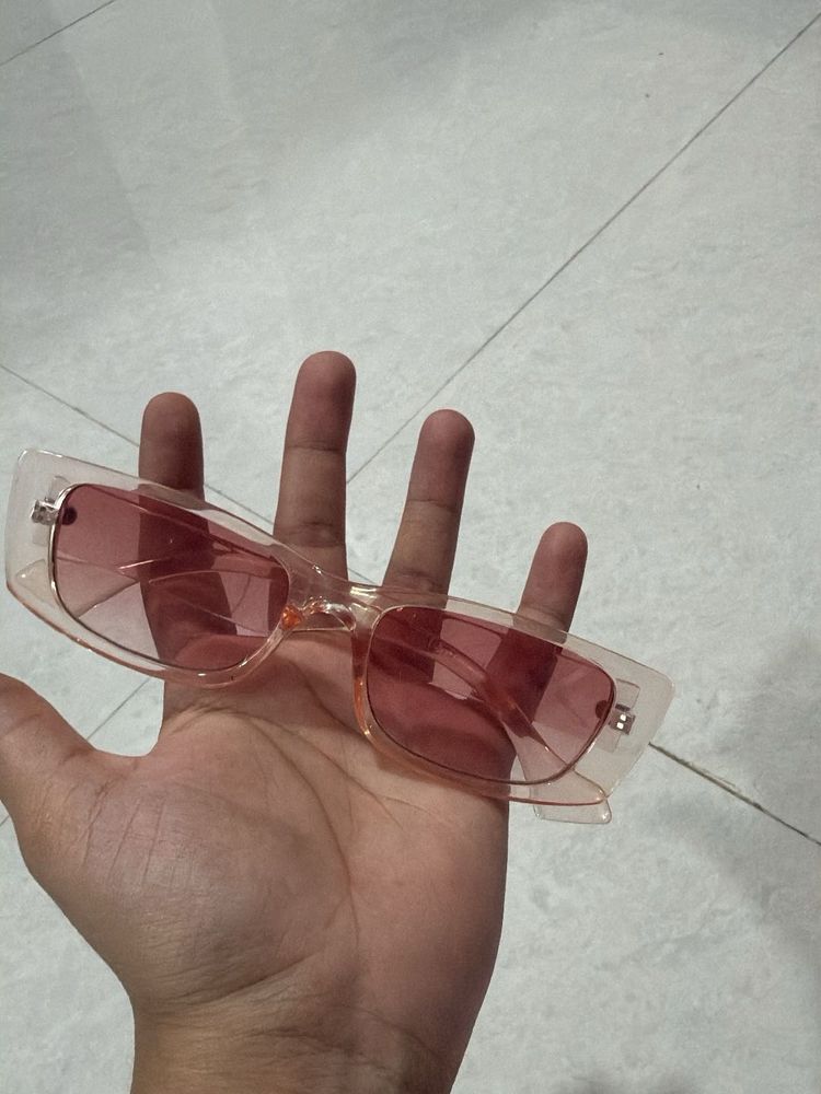 Stylish Pink Tinted Rectangular Sunglasses