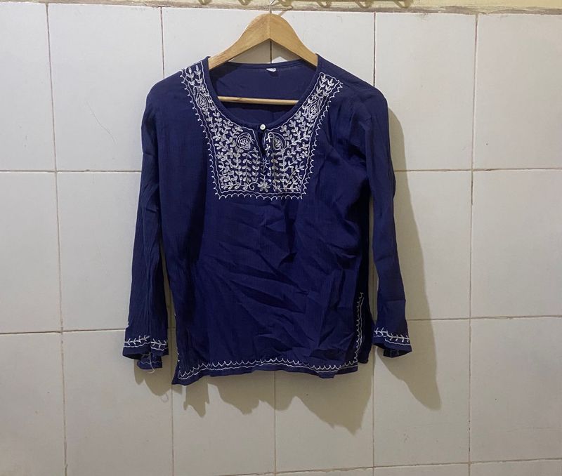 Embroidered Blue Shirt