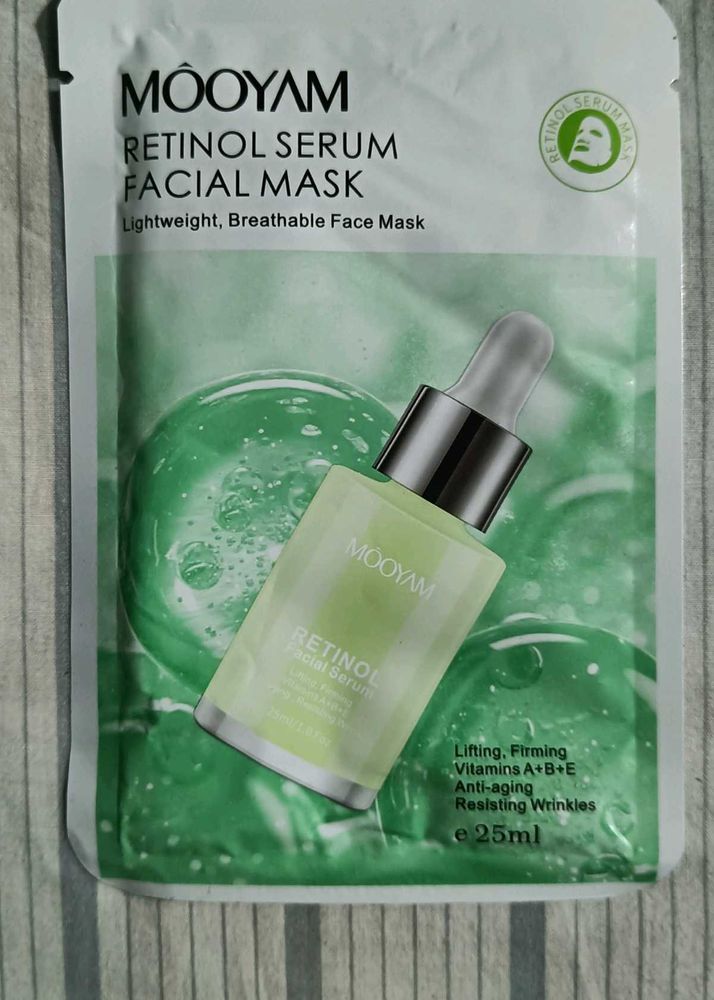 MOOYAM K-beauty Retinol Serum Facial Sheet Mask