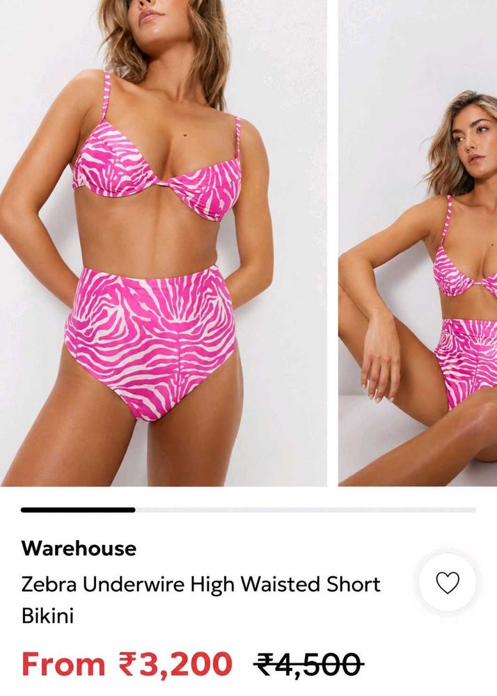 Pink Zebra Print Bra